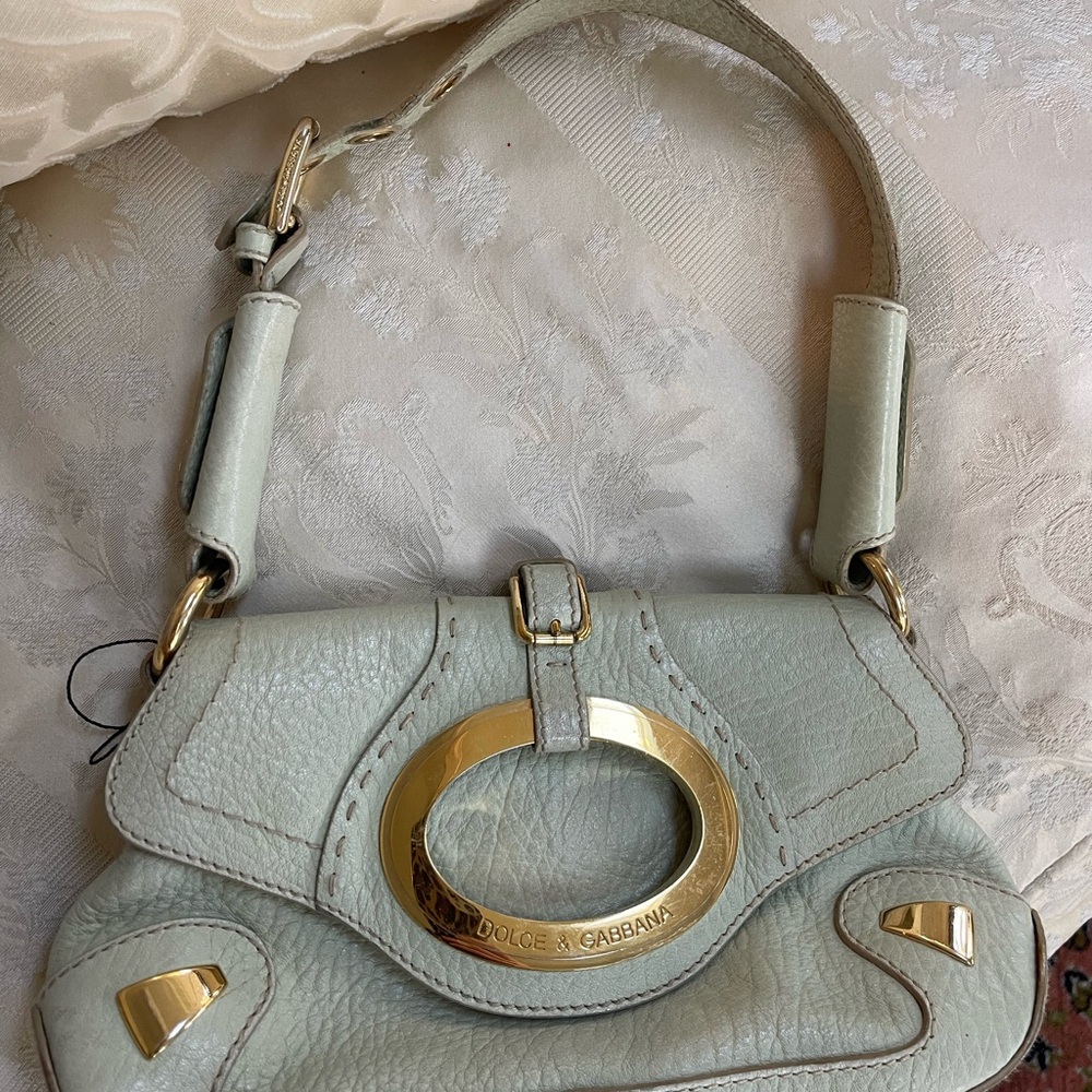 Dolce & Gabbana Italy Mint Green Leather Shoulder Bag
